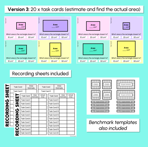 Resource preview 4 for Area Estimate – Square Centimetres Task Cards