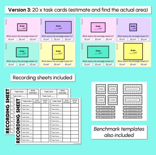 Resource preview 4 for Area Estimate – Square Centimetres Task Cards