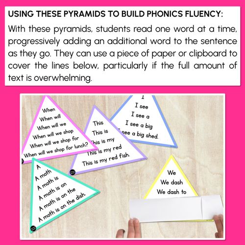 Resource preview 3 for CH SH TH WH WORDS - Decodable Sentences Pyramids - Phonics Fluency