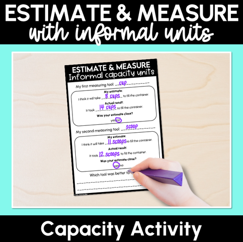 Resource preview 3 for Compare Capacity by filling & packing - Grade 1 & 2 Unit of Work