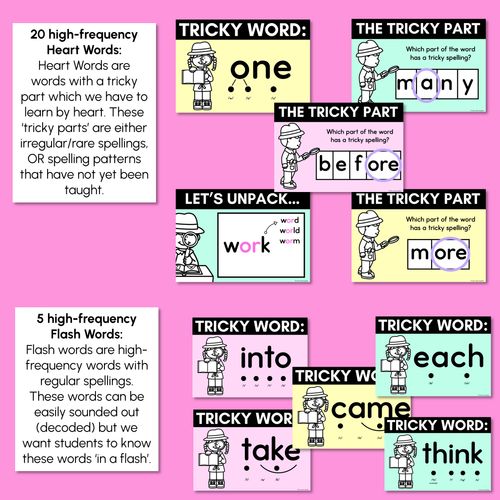 Resource preview 3 for High Frequency Heart Word Lessons SET 4-  WORDS WITH TRICKY SPELLINGS