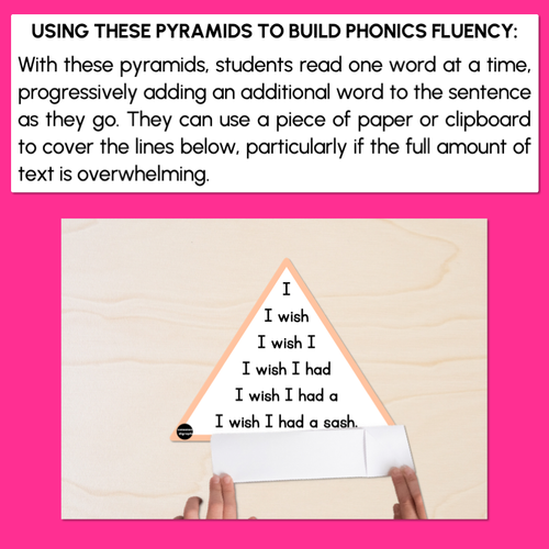 Resource preview 3 for CH SH TH WH WORDS - Decodable Sentences Pyramids - Phonics Fluency