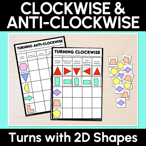 Resource preview 1 for Clockwise and Anti-Clockwise Turns with 2D Shapes