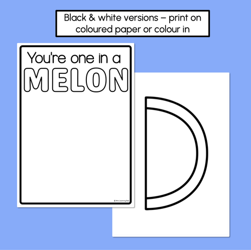 Resource preview 3 for You are one in a MELON - Pun Craft for Mother's Day or Father's Day