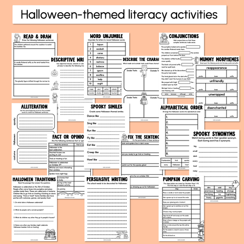Resource preview 2 for Halloween Themed Literacy & Mathematics Activities - Level 3