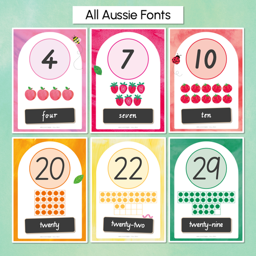 Resource preview 4 for Number Posters 1-30 with fruit or ten frames - The Tutti Frutti Collection - Colourful Classroom Decor