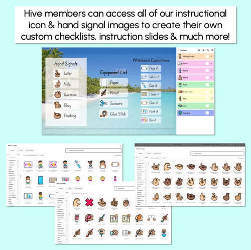 Resource preview 5 for Hand Signals - Editable Black & White Templates - Instructional Signs