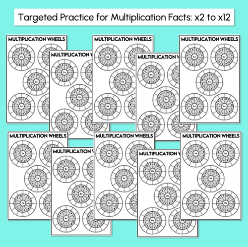 Resource preview 2 for Multiplication Wheel Worksheets - Times Tables 2-12 - Targeted Multiplication Facts Practice