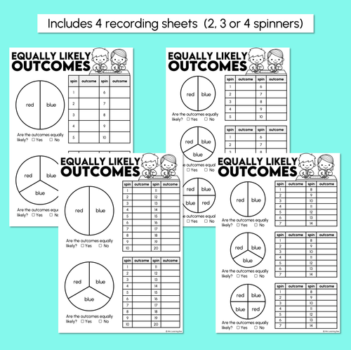 Resource preview 3 for Equally Likely Outcomes - Spinner Templates