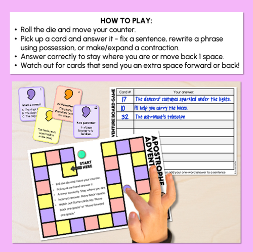 Resource preview 2 for Apostrophes Adventure - Apostrophes Game
