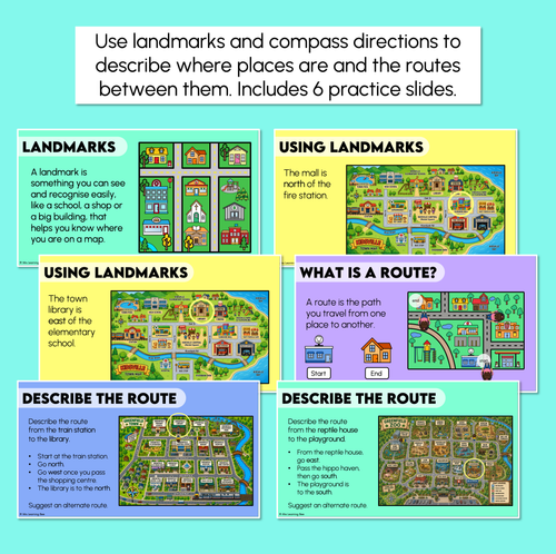 Resource preview 3 for Describing Routes Using Compass Directions - Teaching Slides