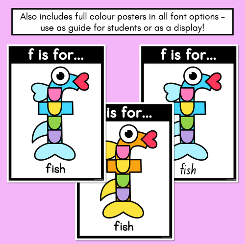 Resource preview 4 for Beginning Sound Crafts - LOWERCASE Letter F - F is for Fish