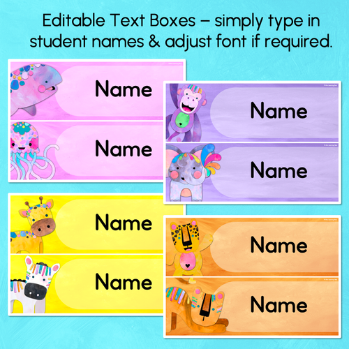Resource preview 3 for Student Name Tags - Editable - The Kutopia Collection