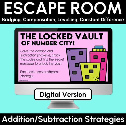 Resource preview 1 for Escape Room - Addition & Subtraction Strategies - Digital Slides