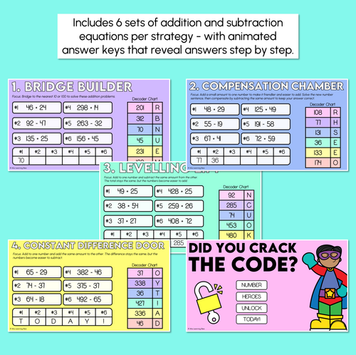 Resource preview 3 for Escape Room - Addition & Subtraction Strategies - Digital Slides