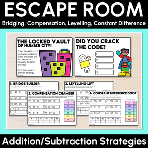 Escape Room - Addition & Subtraction Strategies - Printables