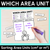 1 for Which Area Unit - Sorting Area Units (cm² or m²) Worksheets
