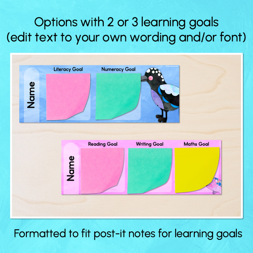 Resource preview 3 for Student Learning Goals - Editable Post-It Goal Mats - The Kutopia Collection