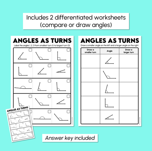 Resource preview 3 for Angles as Turns - Angles Worksheets