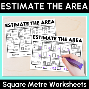 Estimate the Area - Square Metre Worksheets