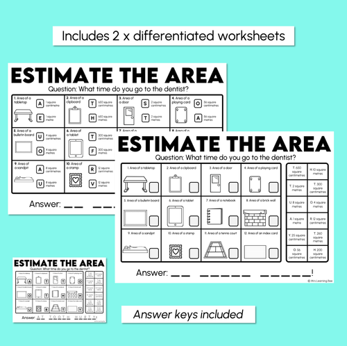 Resource preview 3 for Estimate the Area - Square Metre Worksheets