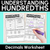1 for Understanding Hundredths - Decimals Worksheet