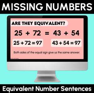 Missing Numbers - Equivalent Number Sentences - Teaching Slides