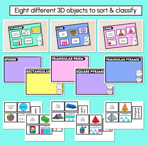 Resource preview 3 for 3D Objects: Matching & Sorting Activity
