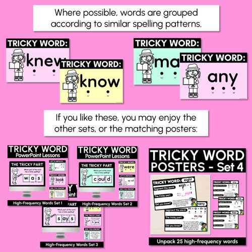 Resource preview 4 for High Frequency Heart Word Lessons SET 4-  WORDS WITH TRICKY SPELLINGS