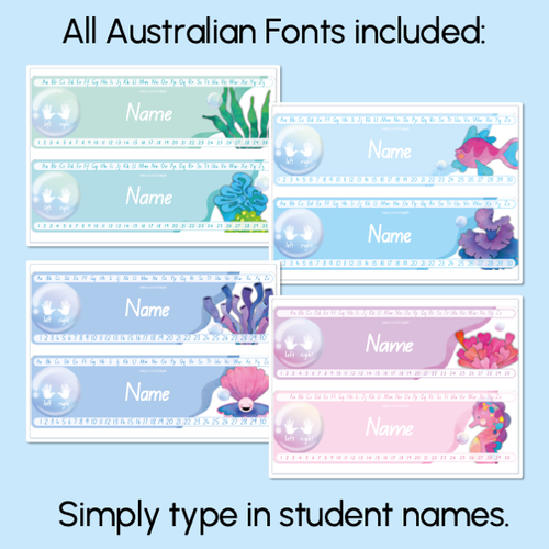 Resource preview 3 for Student Desk Plates - Sea of Wonder Collection - Calming Classroom Decor