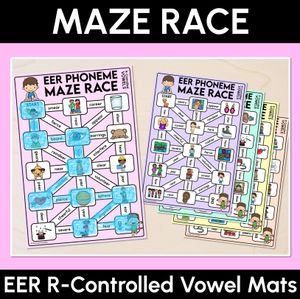 R-Controlled EER Words Maze Race - R-Controlled Vowel EER Words Mats