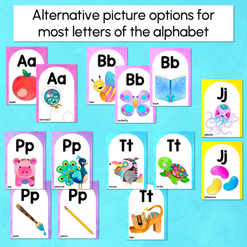 Resource preview 4 for Alphabet Posters - The Kutopia Collection - Watercolour Rainbow with Watercolour Images