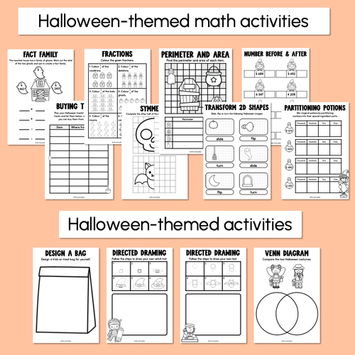 Resource preview 3 for Halloween Themed Literacy & Mathematics Activities - Level 3