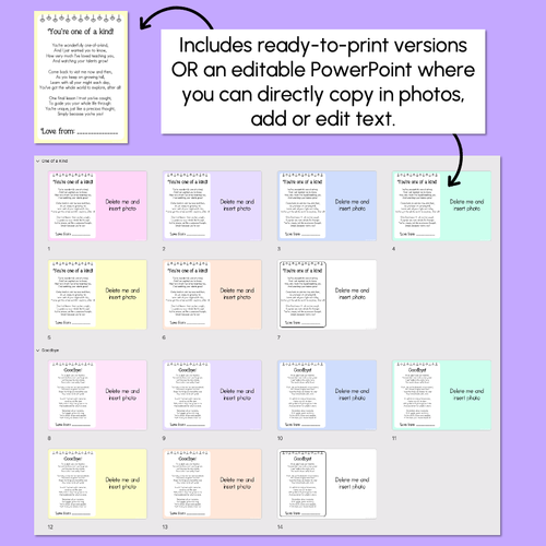 Resource preview 4 for End of Year Farewell Poem Templates - Farewell Gifts for Students