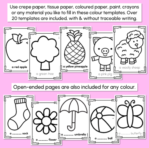 Resource preview 4 for Colour Activities & Fine Motor Crafts - Kindergarten Colour Worksheets
