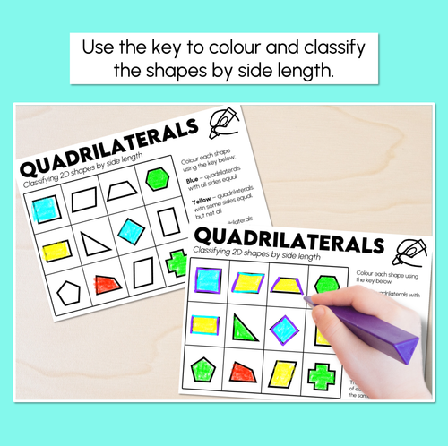 Resource preview 2 for Quadrilaterals – Classifying 2D Shapes Worksheets
