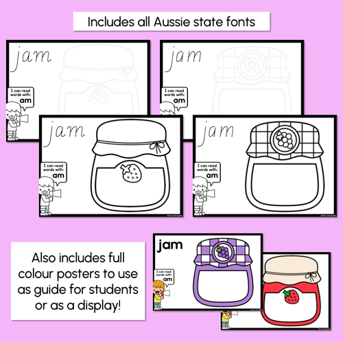 Resource preview 4 for CVC Word Crafts - AM Words - Build a JAM