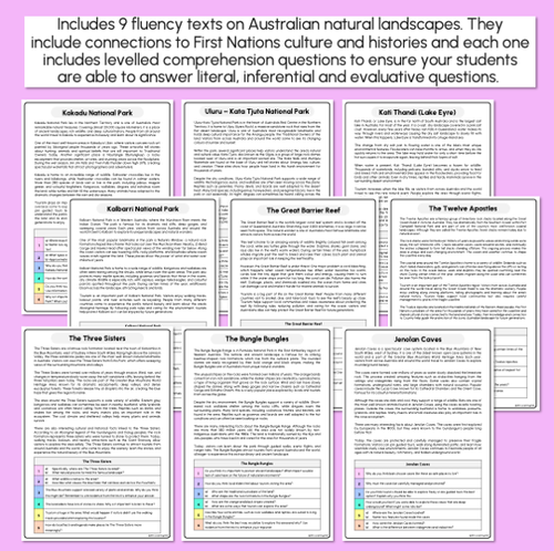 Resource preview 2 for Year 5 & 6 Fluency Texts & Comprehension Questions - Australia's Natural Landmarks