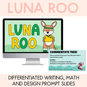 Luna Roo Editable Slides - Differentiated Writing, Maths and Design Prompts - National Simultaneous Storytime 2026