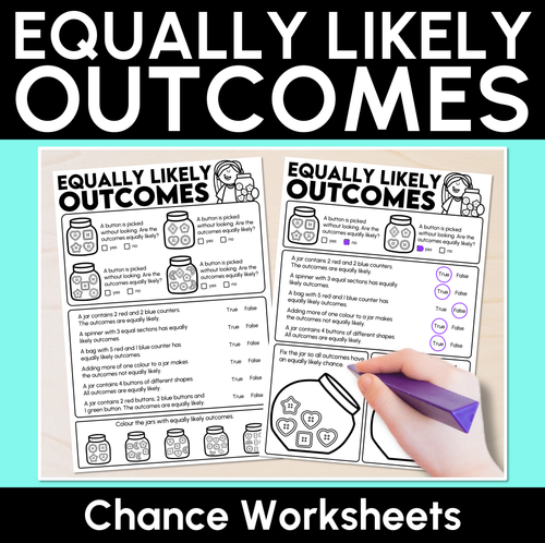 Resource preview 1 for Equally Likely Outcomes - Chance Worksheets