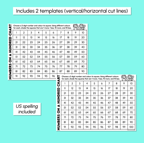 Resource preview 3 for Numbers on a Hundred Chart - Ordering Numbers Cut and Paste Activity