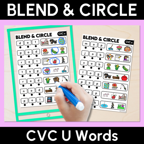 Resource preview 6 for Blend & Circle - CVC CVCC CCVC Words Blending Mats Bundle