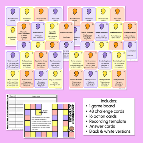 Resource preview 3 for Apostrophes Adventure - Apostrophes Game