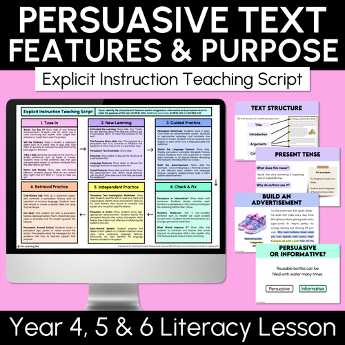 Resource preview 1 for Persuasive Text Features & Purpose - Explicit Instruction Teaching Script - Year 4, 5 & 6 Persuasive Texts