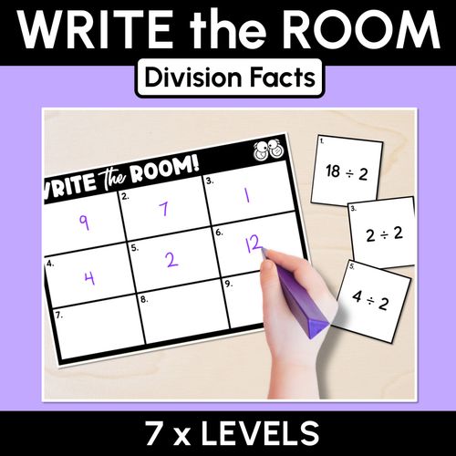 Resource preview 1 for WRITE THE ROOM - Division Facts