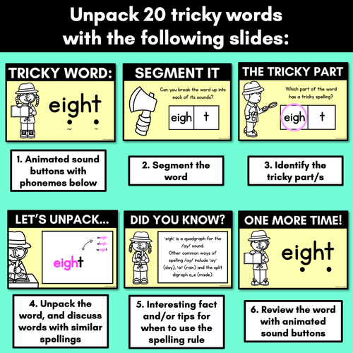 Resource preview 2 for High Frequency Heart Word Lessons SET 4-  WORDS WITH TRICKY SPELLINGS