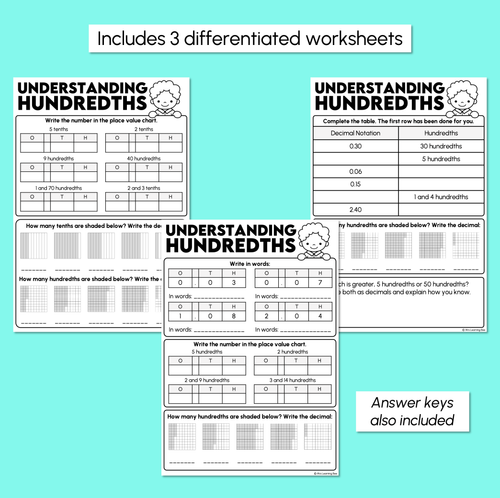 Resource preview 3 for Understanding Hundredths - Decimals Worksheet