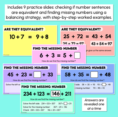 Resource preview 3 for Missing Numbers - Equivalent Number Sentences - Teaching Slides