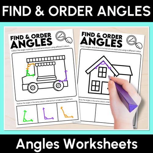 Resource preview 1 for Find & Order Angles - Angles Worksheets