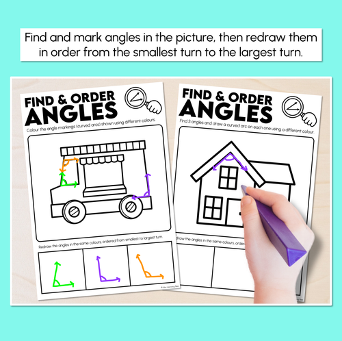 Resource preview 2 for Find & Order Angles - Angles Worksheets